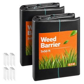 VEVOR weed barrier fabric close-up weave shows sturdy texture for weed suppression.