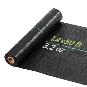 VEVOR weed barrier fabric overview with 1.4x50 ft coverage for gardens
