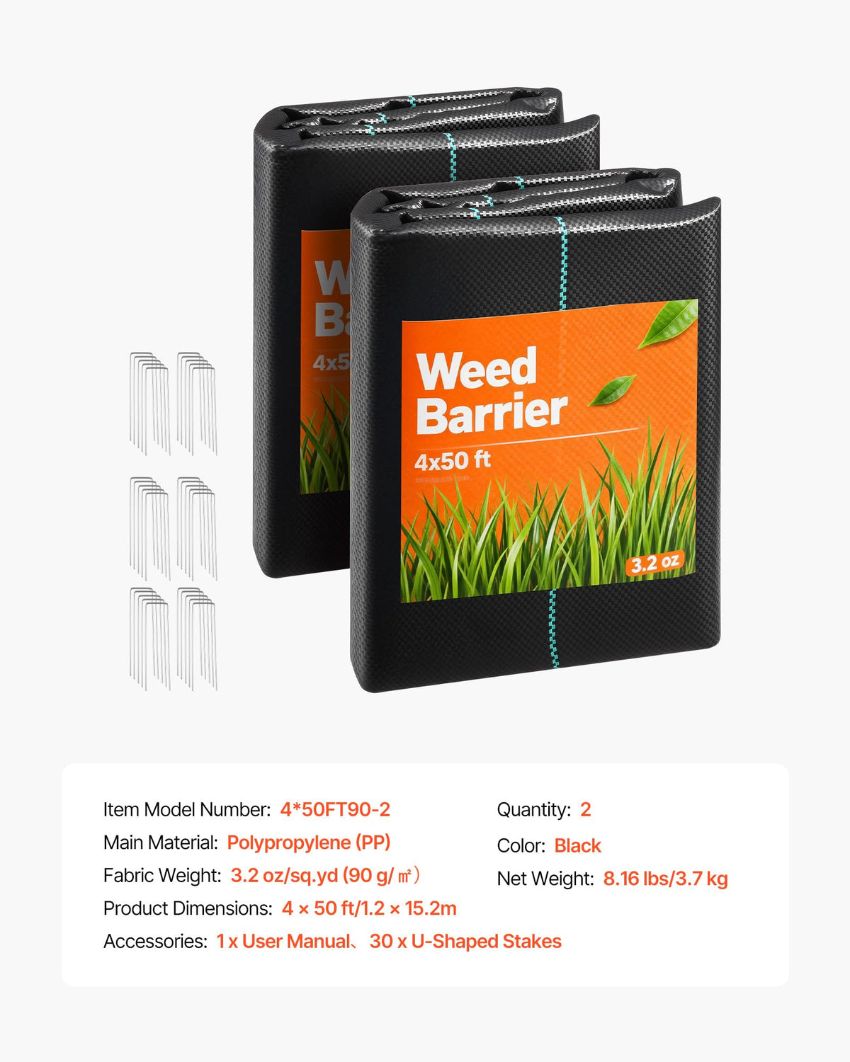 Uniform micro gaps in VEVOR barrier fabric allow water and air through