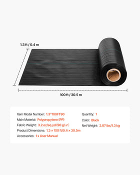 VEVOR weed barrier fabric allows water and air to flow through micro gaps