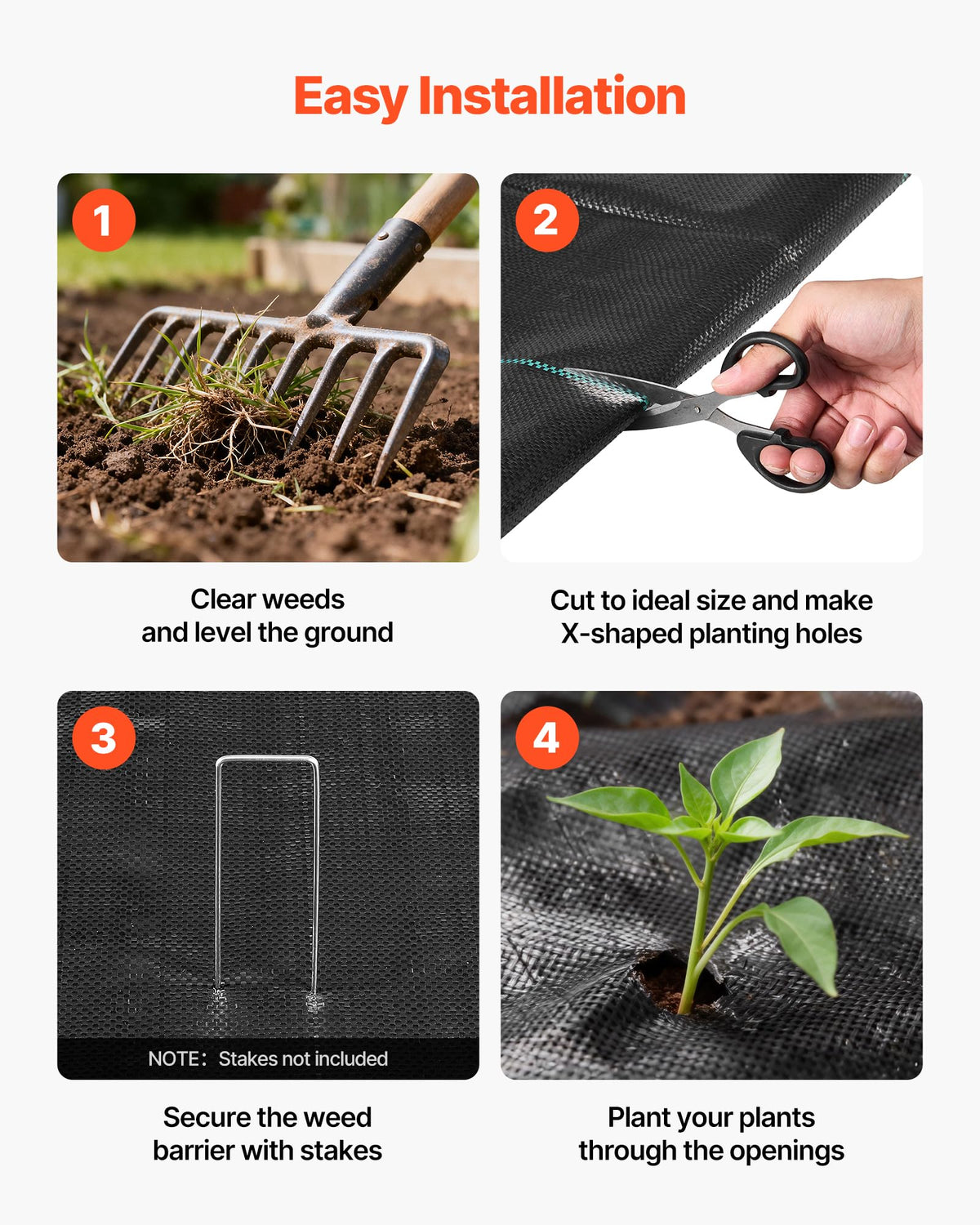 VEVOR weed barrier fabric weather stability under sun and rain