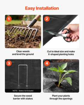 VEVOR weed barrier fabric weather stability under sun and rain