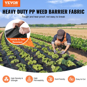 VEVOR weed barrier geo-textile demonstrates high permeability under gravel for healthy roots.