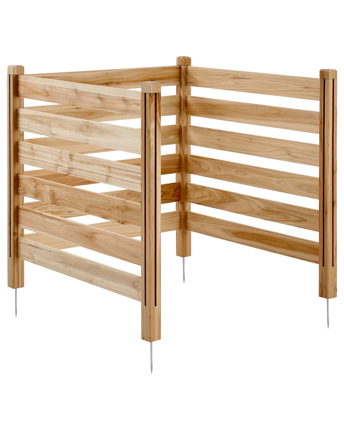 VEVOR Wood Privacy Fence three-panel screen conceals an outdoor unit and improves curb appeal.