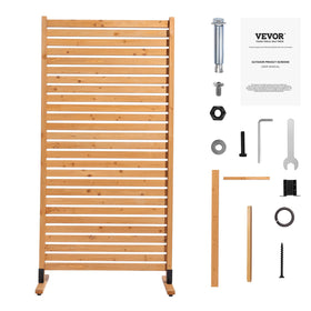 VEVOR wooden privacy screen outdoor divider enhances courtyard ambiance.