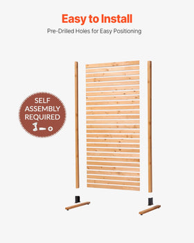 VEVOR privacy screen on ground stakes illustrates stable freestanding installation.