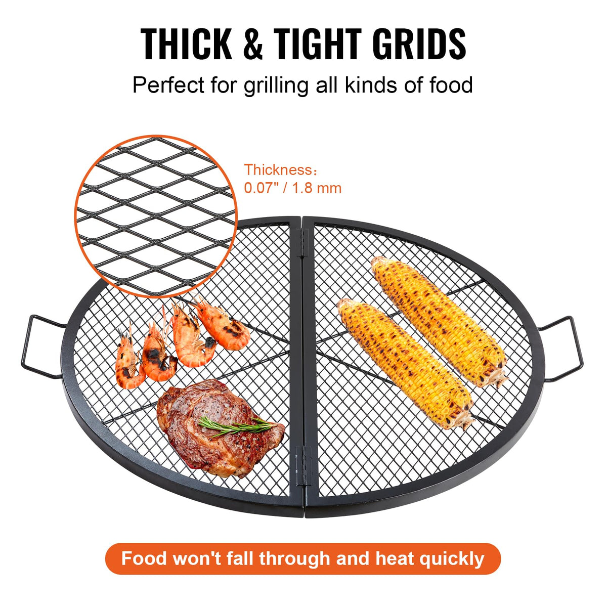 Heat resistance up to 572°F on VEVOR X-Marks grate