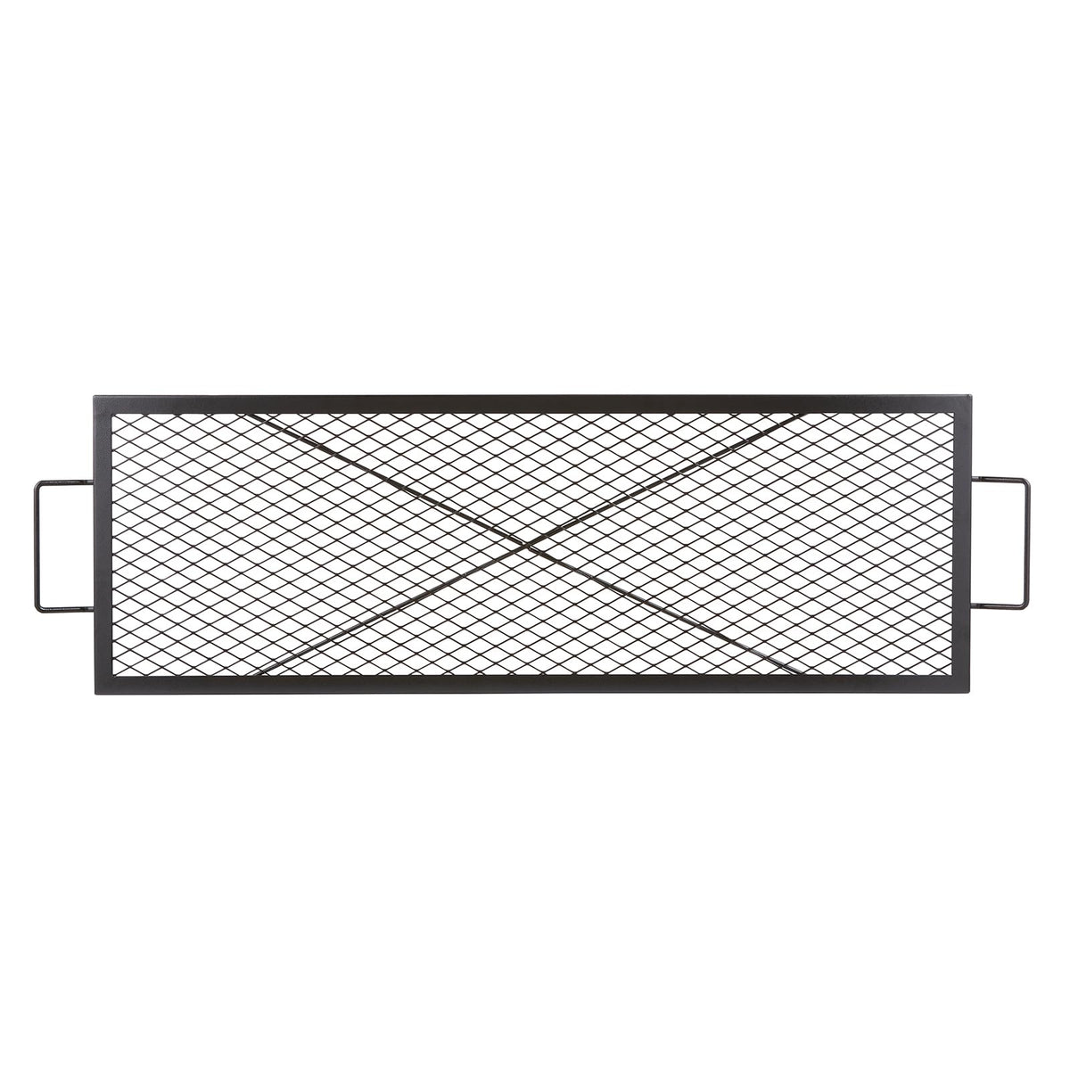 VEVOR X-Marks fire pit grate in rectangular 32x15 layout for open-fire cooking