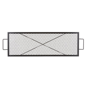 VEVOR X-Marks fire pit grate in rectangular 32x15 layout for open-fire cooking