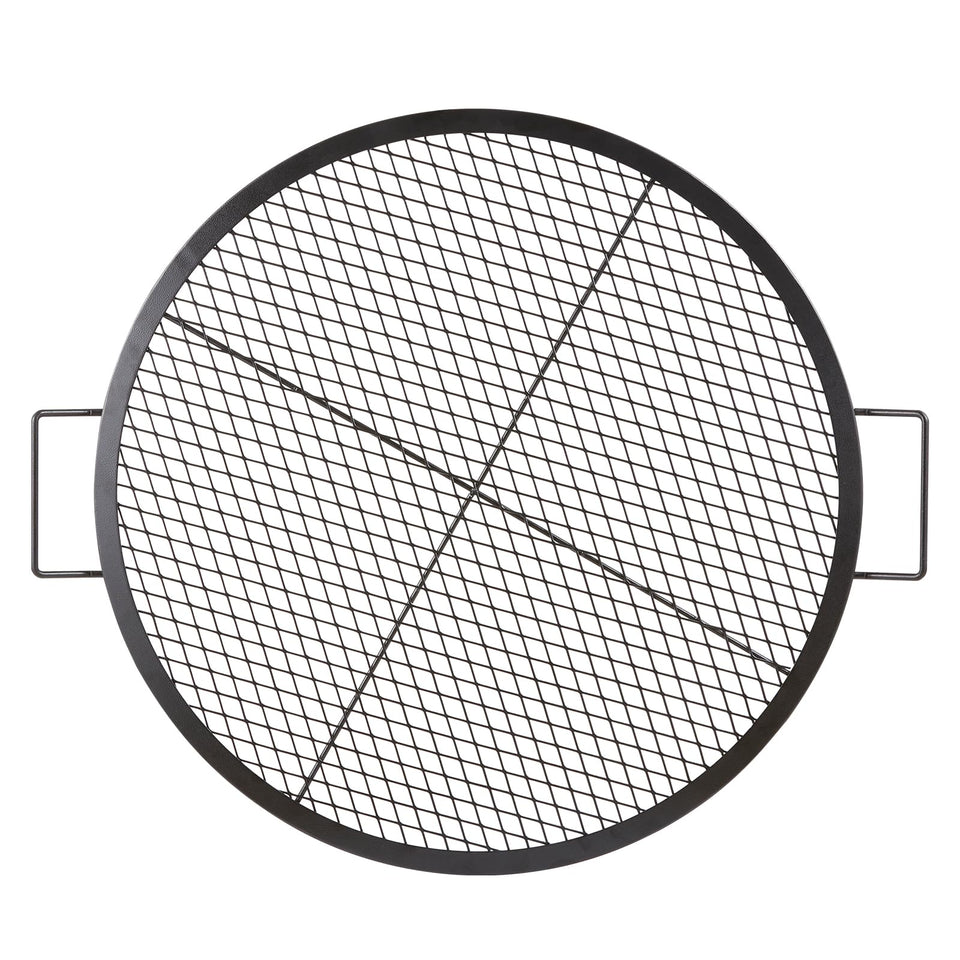 VEVOR X-Marks fire pit grate 30-inch round for group meals around campfire