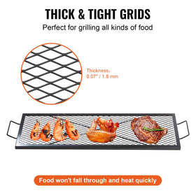 Grate with integrated handles for easy transport and quick setup
