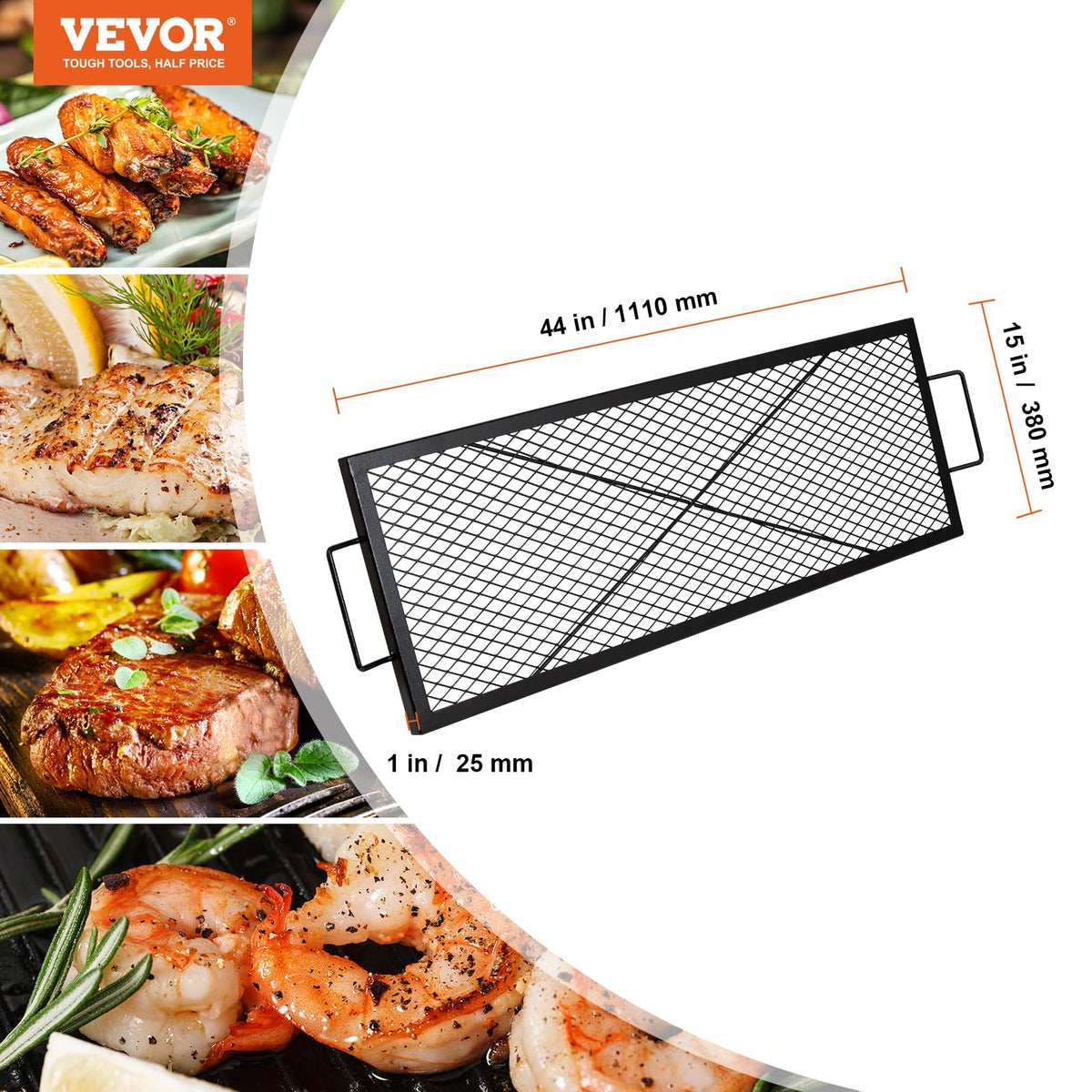 Packaging contents of the VEVOR X-Marks grate