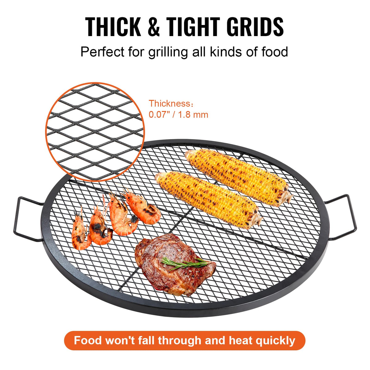 VEVOR X-Marks easy-to-carry handles for portable camping grilling