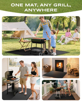 Vewaci multipurpose mat protects decks, lawns, patios during grilling adventures.