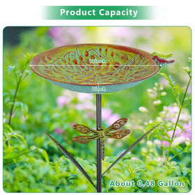 VEWOGARDEN bird bath stands 38 inches tall for easy bird-watching from indoors.