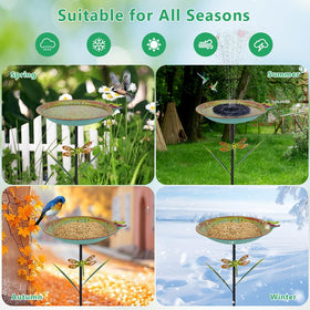 VEWOGARDEN bird bath has a stable five-pronged base for secure placement.