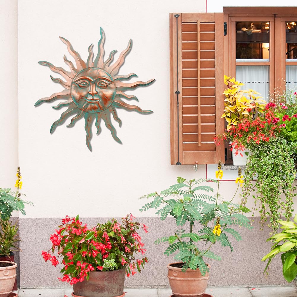 VEWOGARDEN bronze radiating borders highlight sunburst design for focal wall decor