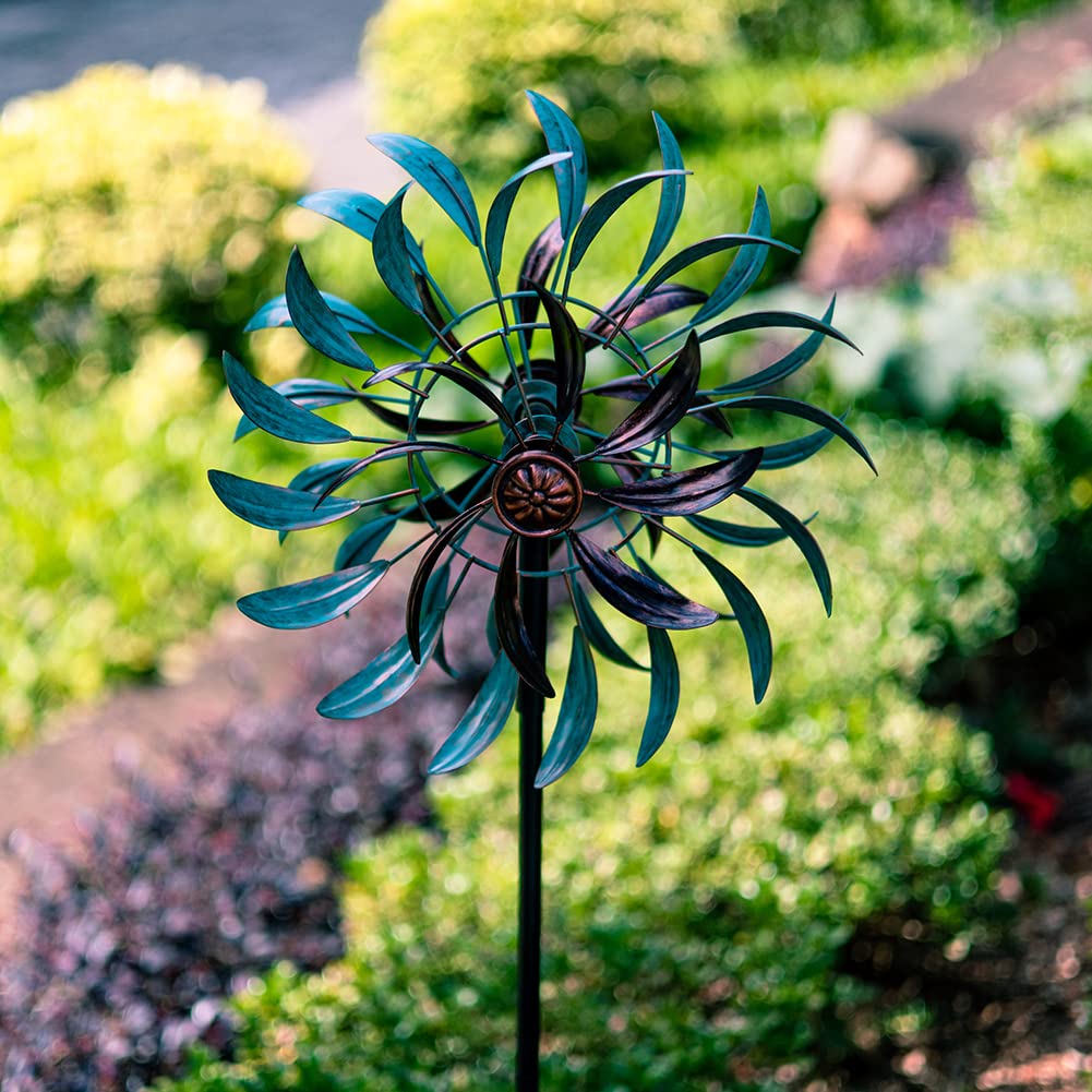 VEWOGARDEN 63 inch tall wind spinner stands out in garden setting