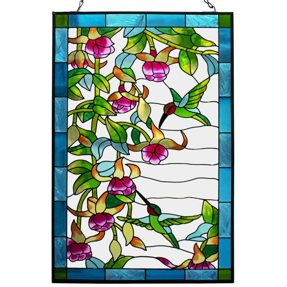 VEWOGARDEN hummingbird stained glass window hanging glows in sunlight