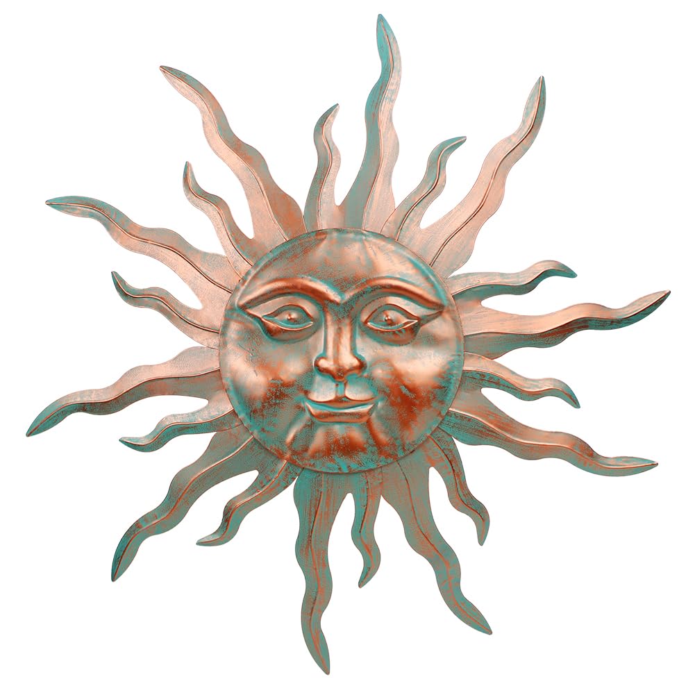 VEWOGARDEN metal sun wall art with inviting face detail for outdoor decor