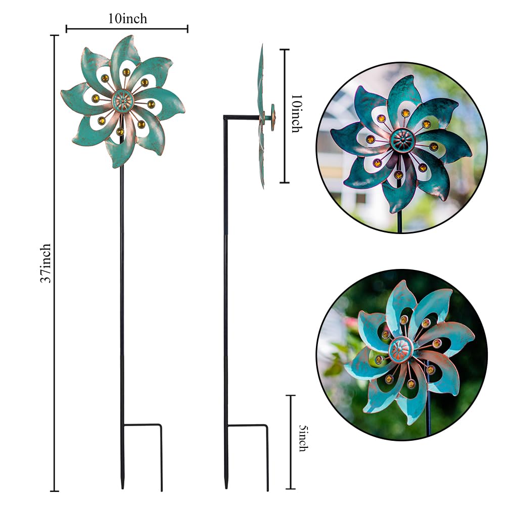 VEWOGARDEN metal wind spinner is waterproof and rustproof for year-round enjoyment.