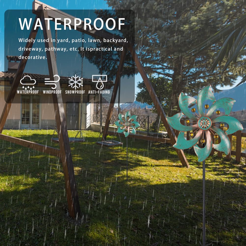 VEWOGARDEN yard art wind sculpture captures attention along pathways.