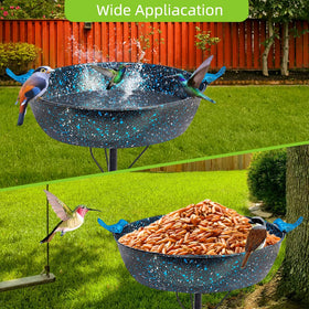 VEWOSTAR metal bird bath doubles as garden feeder and bath