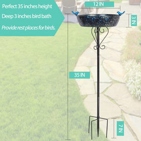 VEWOSTAR easy-assembly bird bath ready for quick setup