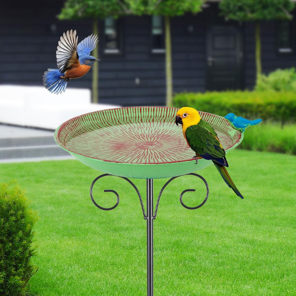 VEWOSTAR garden decor that doubles as a bird feeding station for visitors.