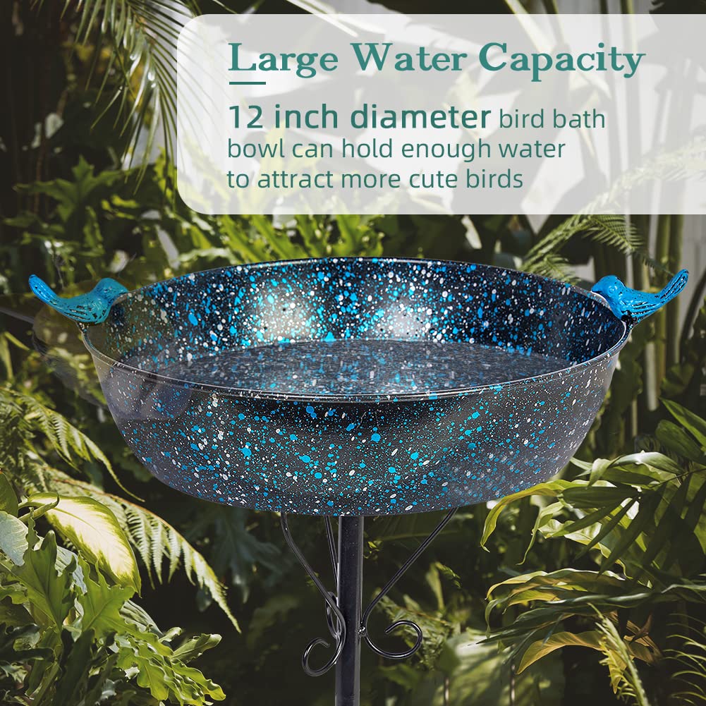 VEWOSTAR retro-style metal bird bath adds charm to patio and lawn