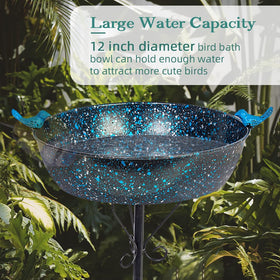VEWOSTAR retro-style metal bird bath adds charm to patio and lawn