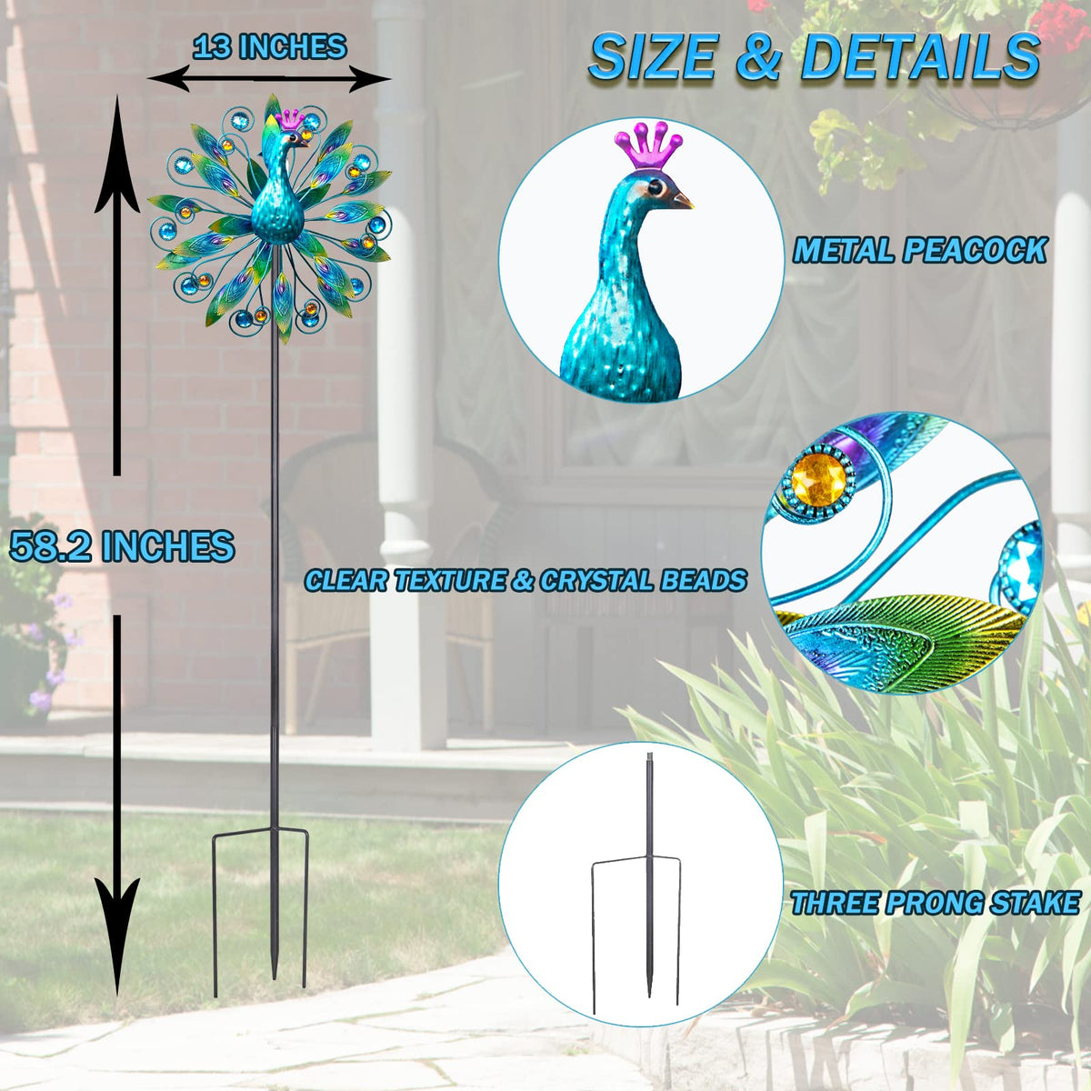 VEWOSTAR wind spinner creates a relaxing, eye-catching garden focal point