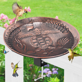 VeyFolzin.st deck-mounted birdbath with detachable bowl for easy cleaning and birds' water access