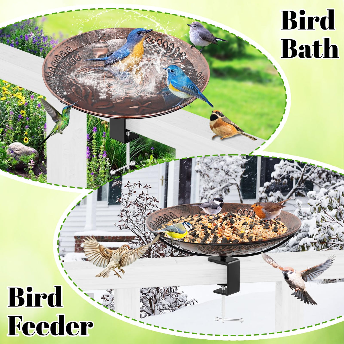 VeyFolzin.st durable metal bowl resists weather while inviting wild birds to drink and bathe
