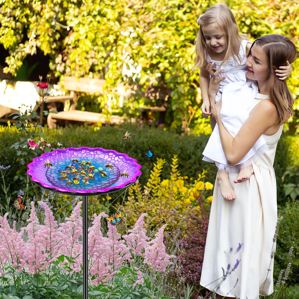 VeyFolzin.st Purple butterfly puddler adds color and life to patios.