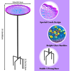 VeyFolzin.st Standing Bee Feeder with metal stake for stable outdoor placement.