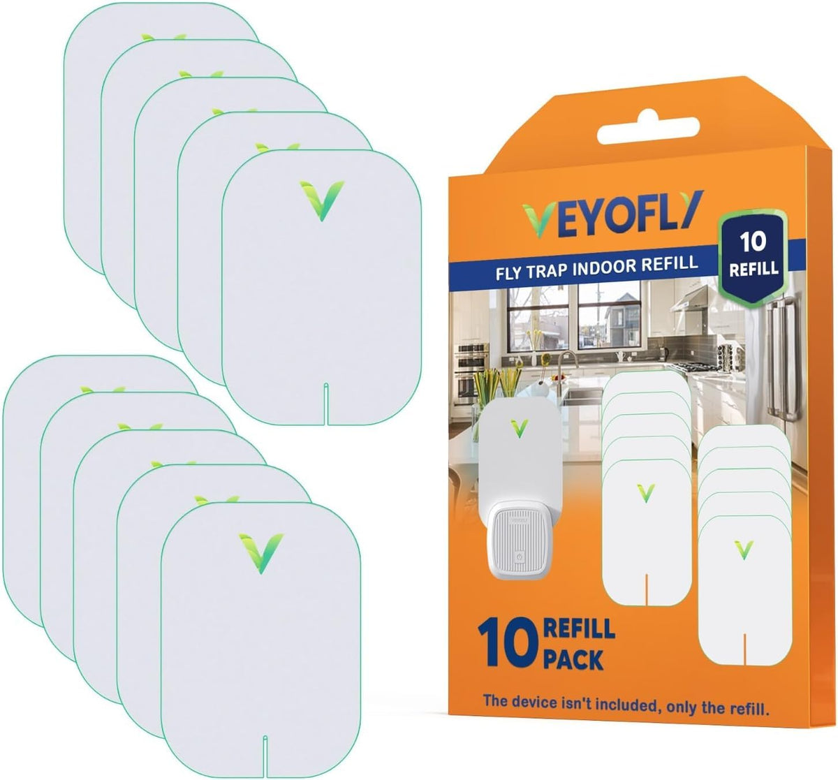 VEYOFLY plug-in fly trap setup shown for indoor control