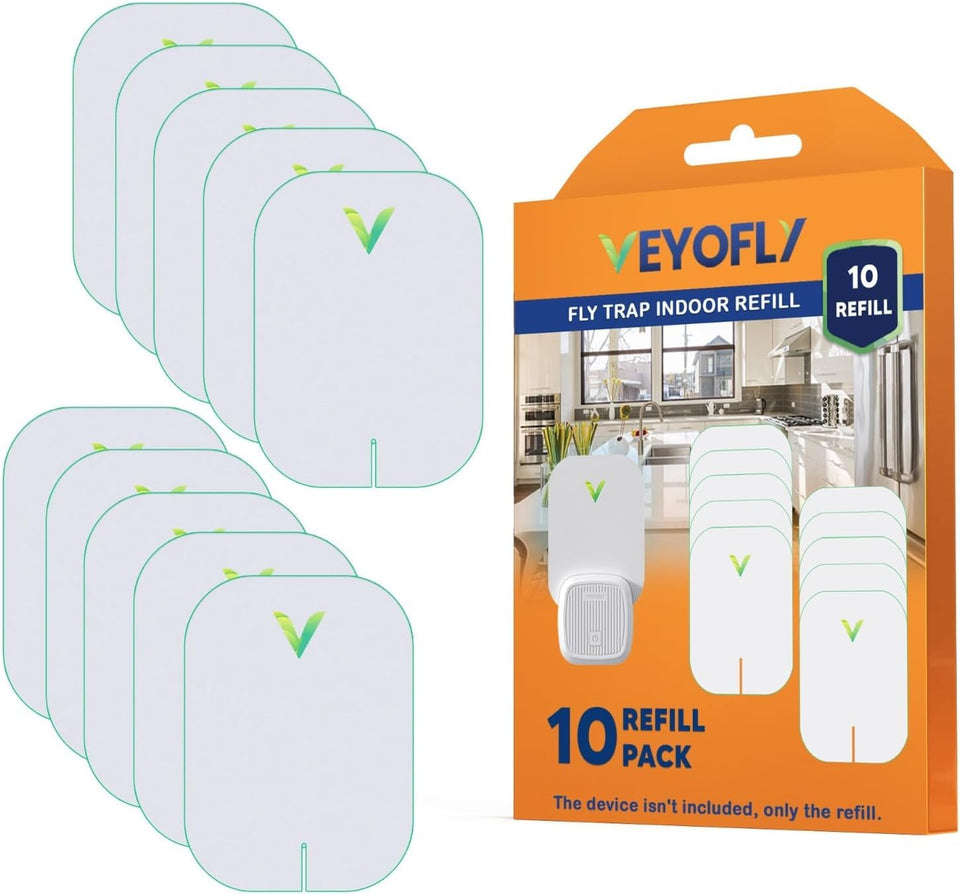 VEYOFLY plug-in fly trap setup shown for indoor control