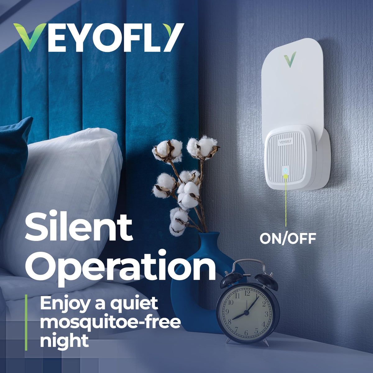 VEYOFLY living room or bedroom setup for quiet pest control