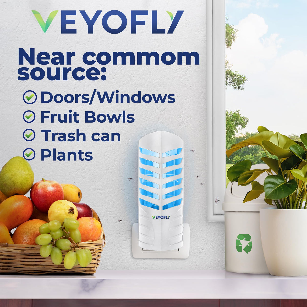 VEYOFLY blue-violet light attracts insects quietly without disturbing sleep