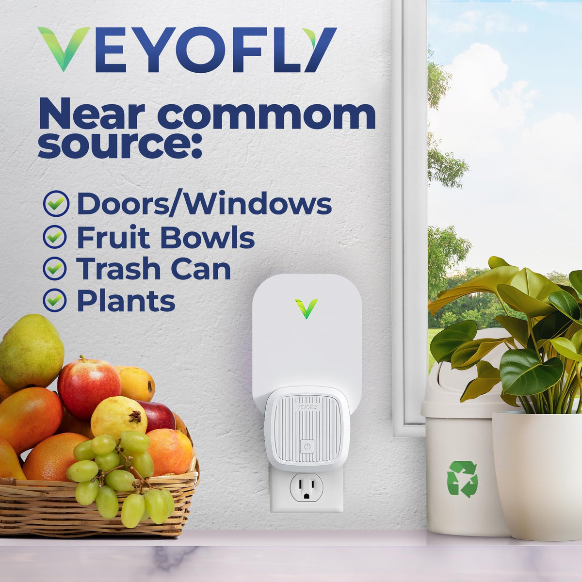 VEYOFLY Fly Catcher adhesive cards capture gnats and fruit flies.