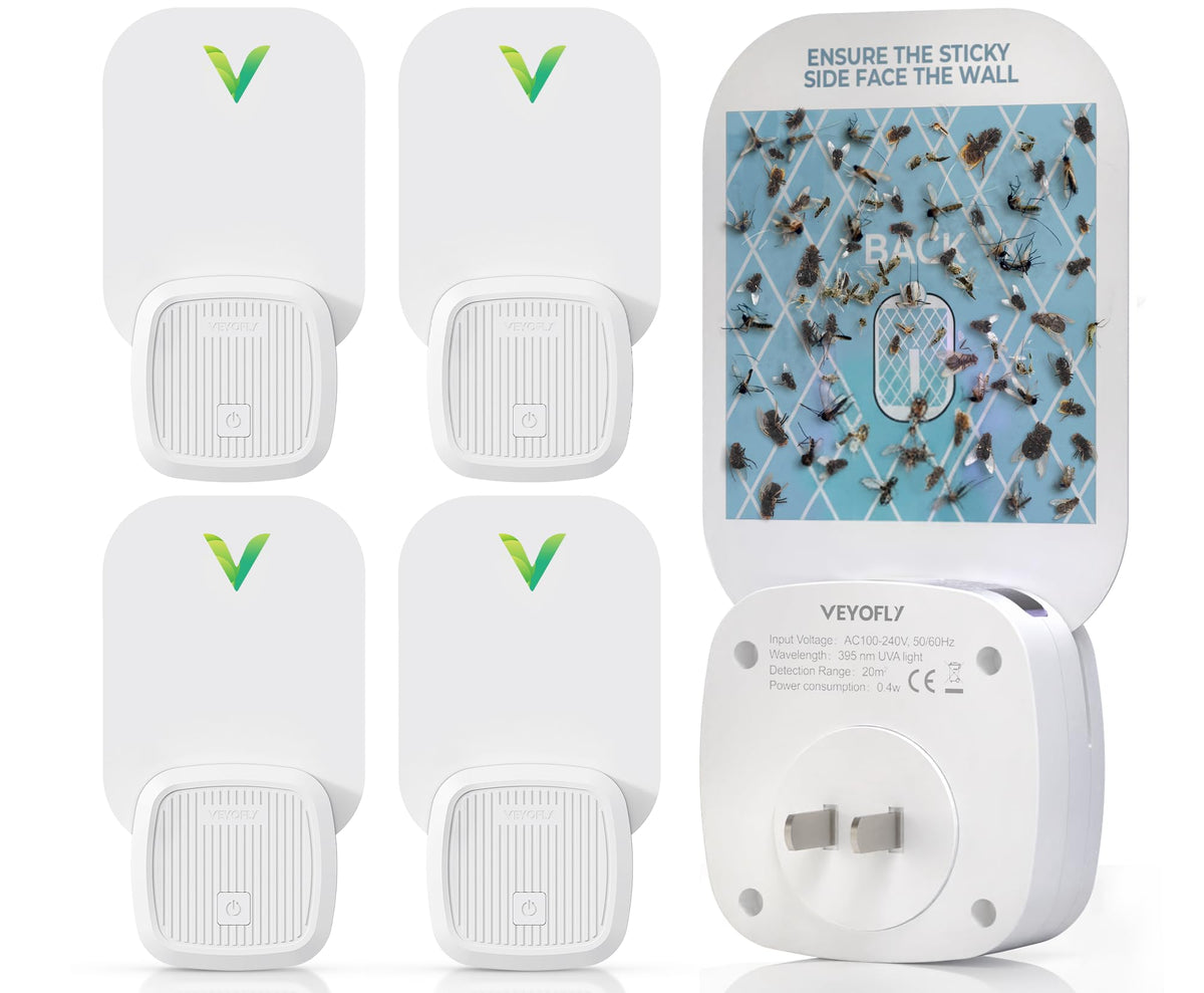 VEYOFLY Fly Catcher indoor front view with gentle blue-violet light traps flies.