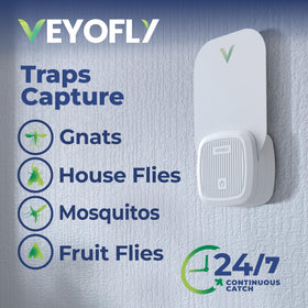 VEYOFLY Fly Trap indoor light on traps insects without harsh chemicals.