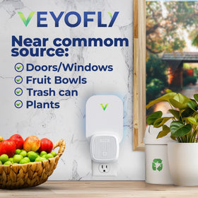 VEYOFLY plug-in light lure directs illumination toward the wall for reduced glare.