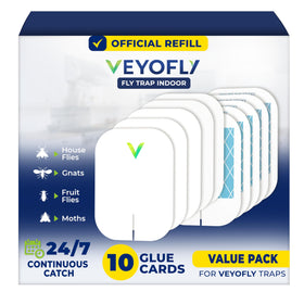 VEYOFLY Fly Trap Refill glue board for indoor use captures flies quickly with ultra-sticky adhesive