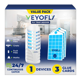 VEYOFLY fruit fly trap indoor device with blue-violet light attracts pests