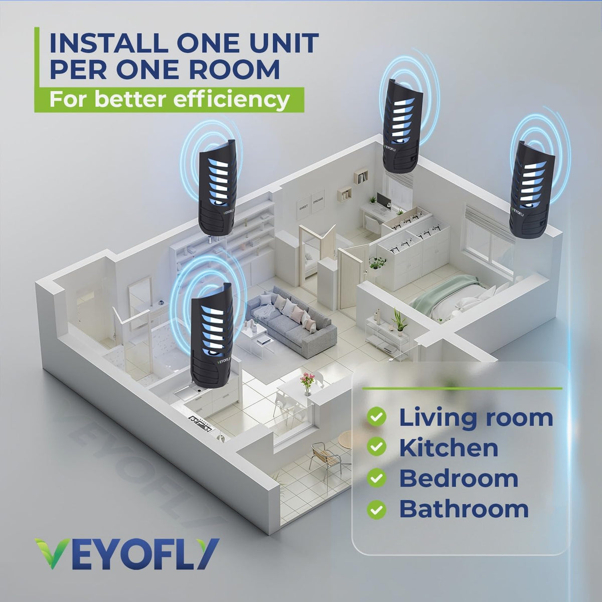 VEYOFLY indoor insect trap refill pack for constant protection