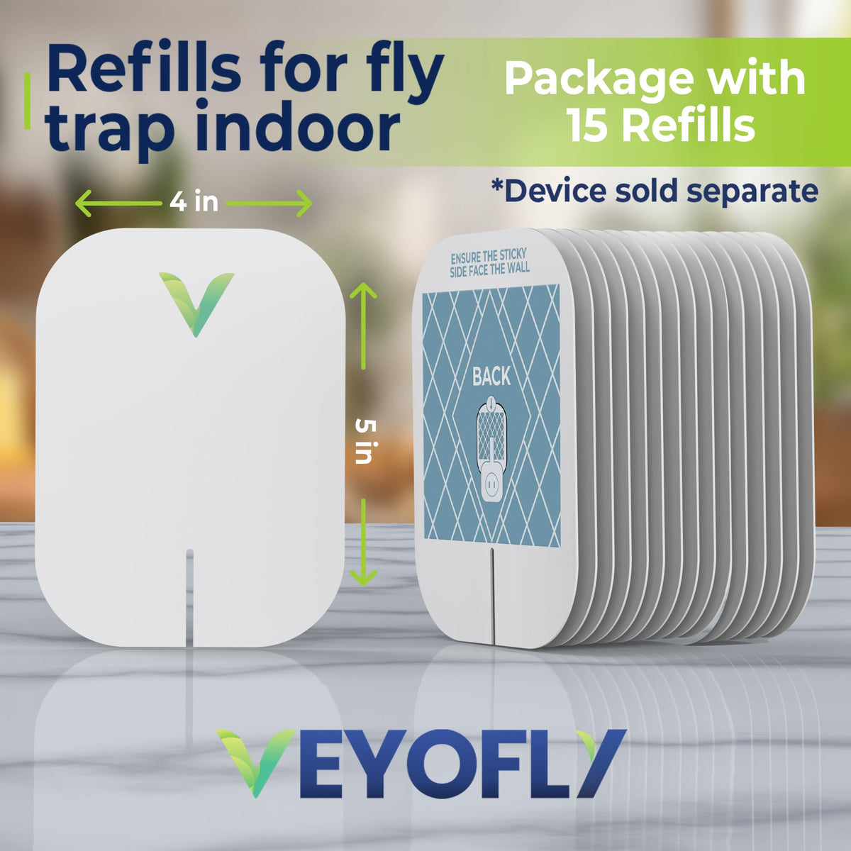 VEYOFLY UV LED attractor lures flies indoors for effective trapping.
