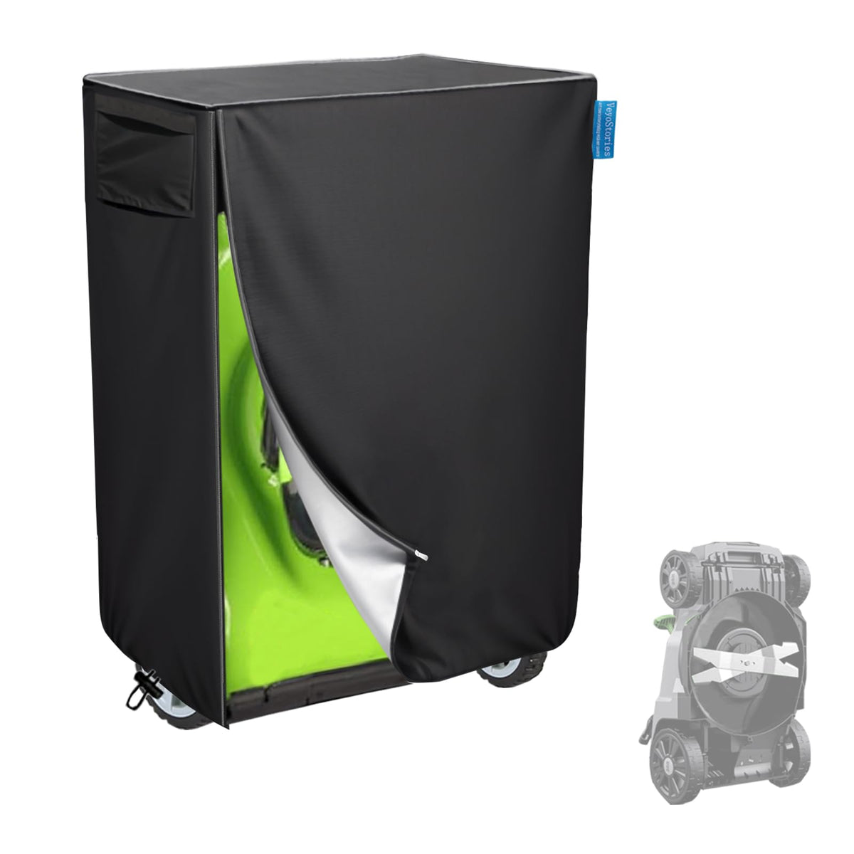 VeyoStories folding 20-21 inch mower cover protects indoors and outdoors.