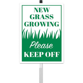 vfsxcmi Keep Off Grass sign 8x12 with stakes protects lawns and guides foot traffic.